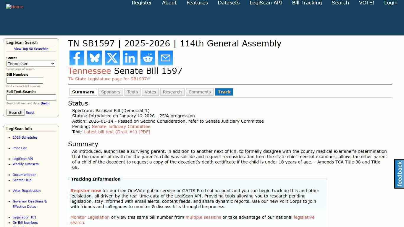 TN SB1597 | 2025-2026 | 114th General Assembly | LegiScan